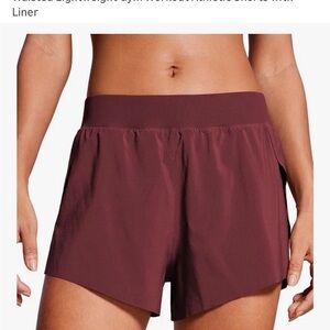 CRZ YOGA Women's Maroon Athletic Shorts